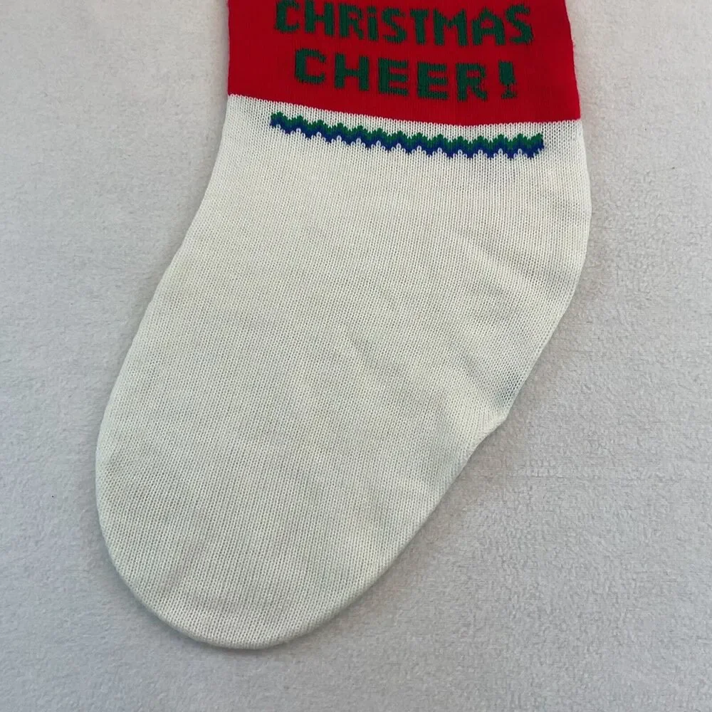 Kurt Adler Christmas Stocking Santa’s Coming Knitted Knit Oversized Taiwan Bells